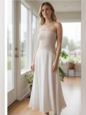 OGL non-slip strapless midi brami dress made of acetate Fog NWT Small